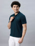 Classic Comfort: Men's 100% Cotton Polo T-shirt Teal Blue